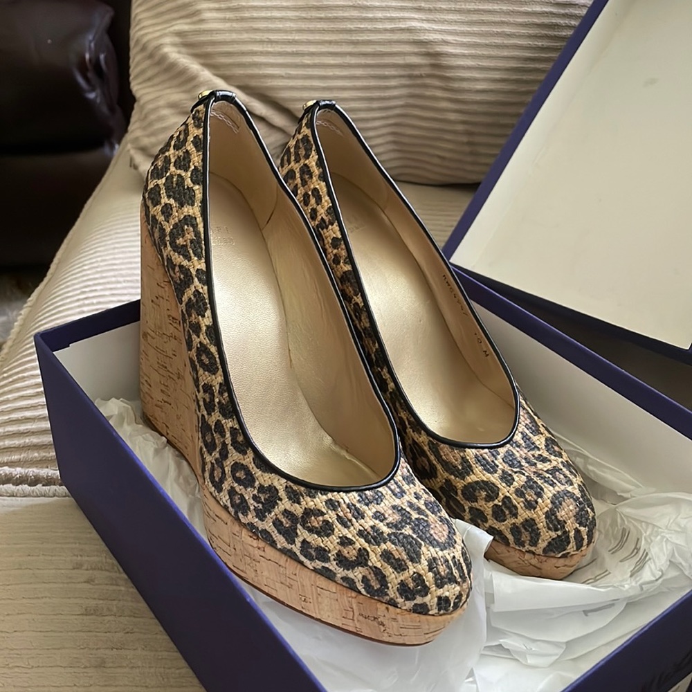 Stuart Weitzman Cheetah Wedge Heels